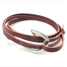 Herrenarmband Aus Titan Mit Lederhaken