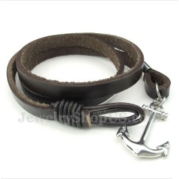 Herren Titan Leder Anker Armband