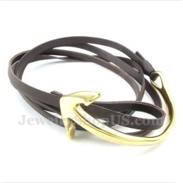 Herren Titan Leder Anker Armband
