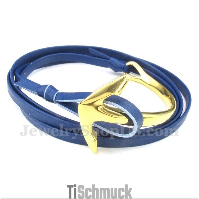 Herren Titan Leder Anker Armband