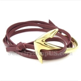 Herren Titan Leder Anker Armband