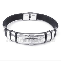 Herrenarmband Aus Titankautschuk Mit Griechischem Mäandermuster