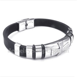 Herrenarmband Aus Titankautschuk Mit Griechischem Mäandermuster