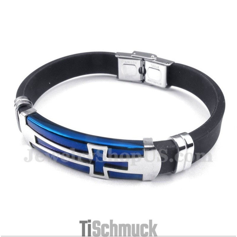 Herren-Kreuzarmband Aus Titankautschuk