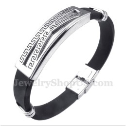 Herrenarmband Aus Titankautschuk Mit Griechischem Mäandermuster