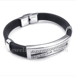 Herrenarmband Aus Titankautschuk Mit Griechischem Mäandermuster