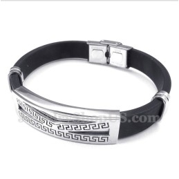 Herrenarmband Aus Titankautschuk Mit Griechischem Mäandermuster