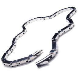 20,5 Zoll Titan Silber Quader Halskette