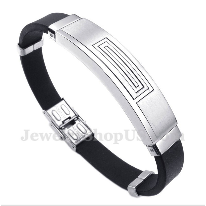Herrenarmband Aus Titan Und Kautschuk