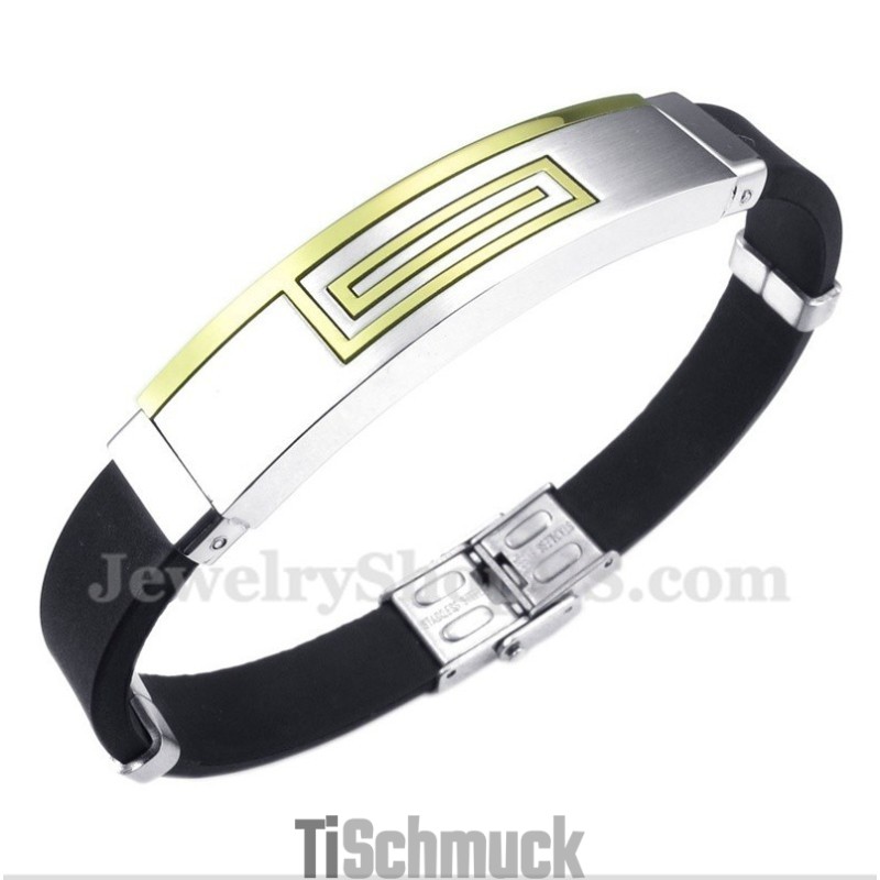 Herrenarmband Aus Titan Und Kautschuk