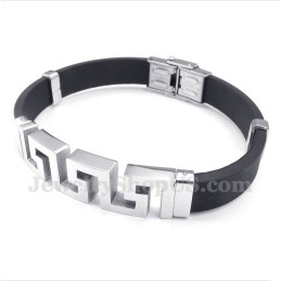Herrenarmband Aus Titankautschuk Mit Griechischem Mäandermuster