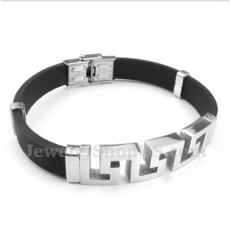 Herrenarmband Aus Titankautschuk Mit Griechischem Mäandermuster