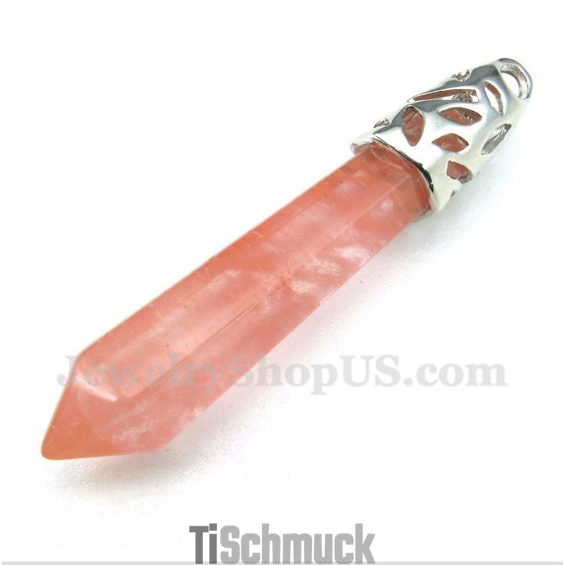 Herren-Anhänger Mit Sechseckigem Prisma Und Farbiger Glasur, Mit Kostenloser Kette