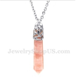 Herren-Anhänger Mit Sechseckigem Prisma Und Farbiger Glasur, Mit Kostenloser Kette