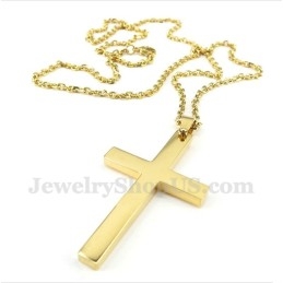 Herren Titan Gold Kreuz Anhänger Mit Gratis Kette