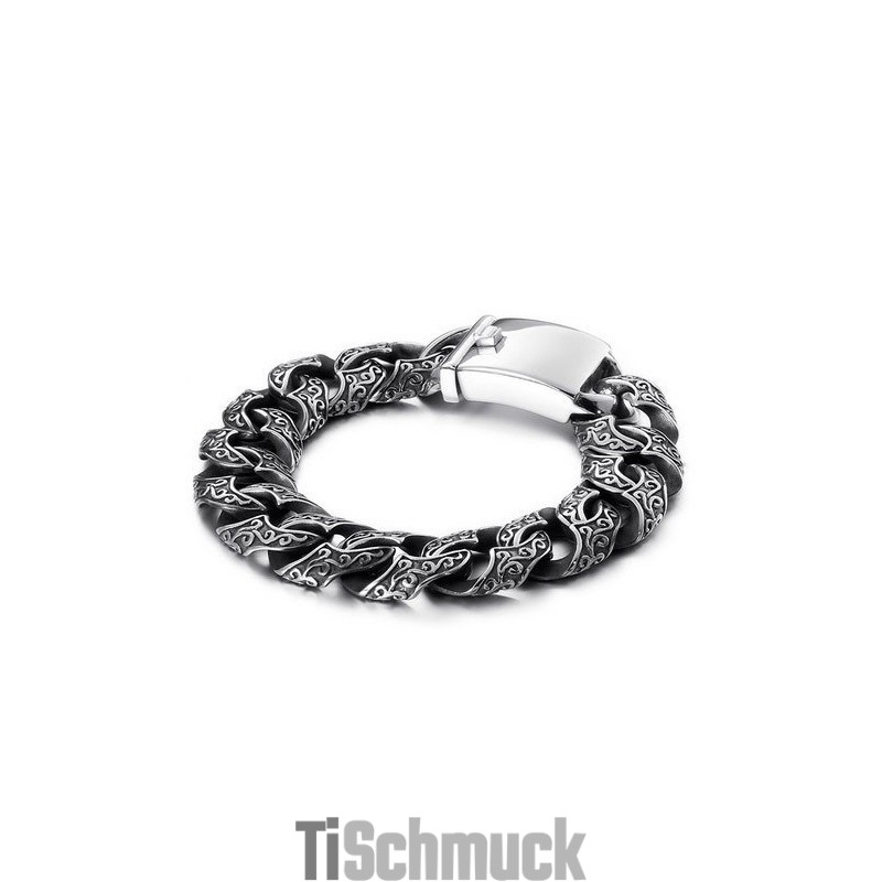 Modisches Herrenarmband Aus Titan Mit Mehreren Ösen Und Muster