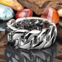 Modisches Armband Aus Glänzendem Titan Mit Dicker Kette