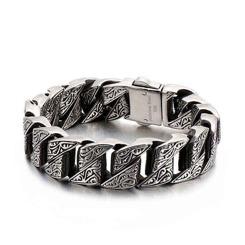 Cooles Retro-Blumenarmband Aus Titan Für Männer Cooles Retro-Blumenarmband Aus Titan Für Männer