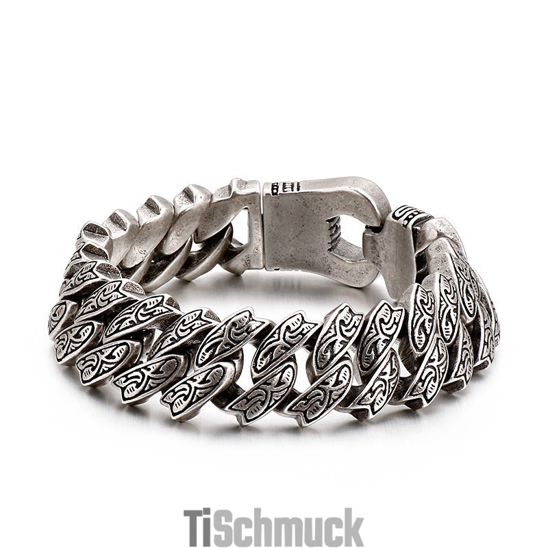 Cooles Retro-Blumenarmband Aus Titan Für Männer Cooles Retro-Blumenarmband Aus Titan Für Männer