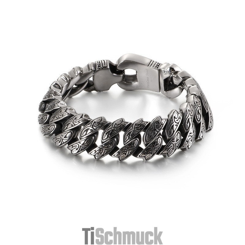 Cooles Retro-Blumenarmband Aus Titan Für Männer Cooles Retro-Blumenarmband Aus Titan Für Männer