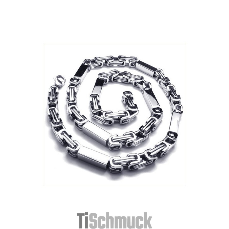 21,7 Zoll Titan Silber Quader Halskette