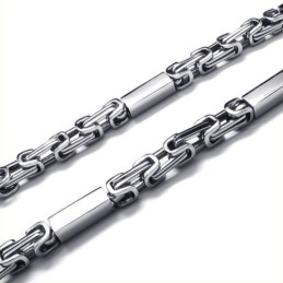 21,7 Zoll Titan Silber Quader Halskette