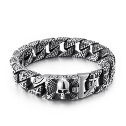 Schickes Titan-Kreuzarmband Herren-Titan-Totenkopfarmband