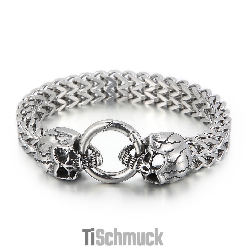 Cooles Totenkopf-Titanarmband Für Männer Cooles Totenkopf-Titanarmband Für Männer