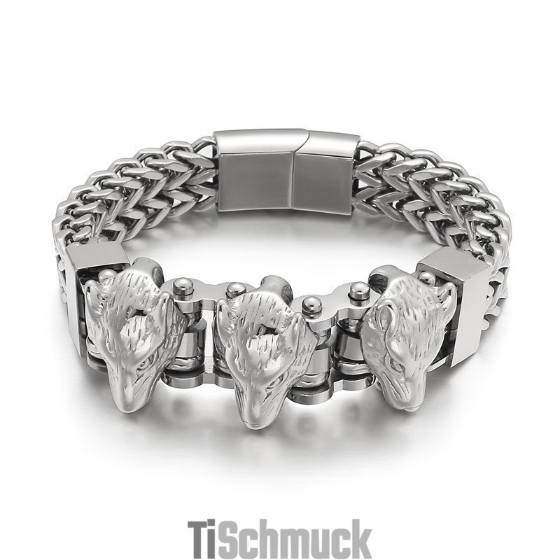Wolfskopf Herren Titan Armband
