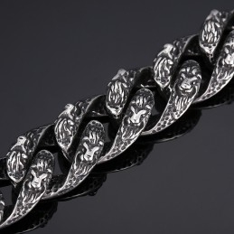 Vintage Cooles Löwenkopf Titan Armband Für Männer