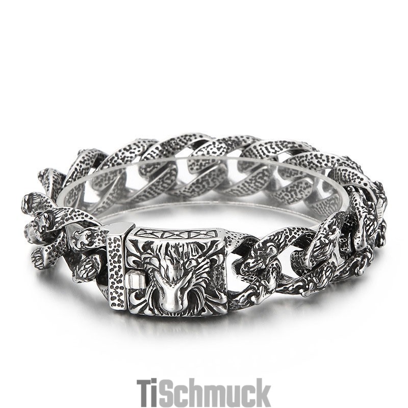 Vintage Cooles Löwenkopf Titan Armband Für Männer Vintage Cooles Löwenkopf Titan Armband Für Männer