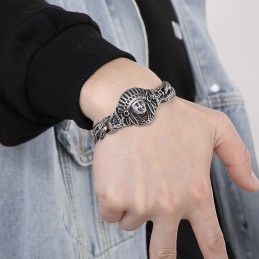 Neu Casting Schmuck Retro Cool Chef Muster Titan Herren Armband
