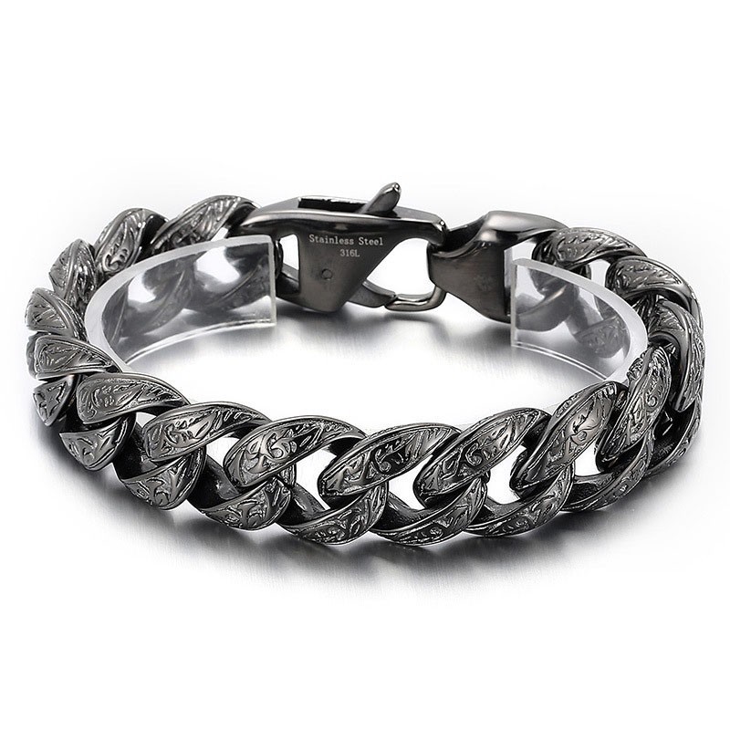 Vintage Cool Gunmetal Plated Muster Titan Armband Für Männer