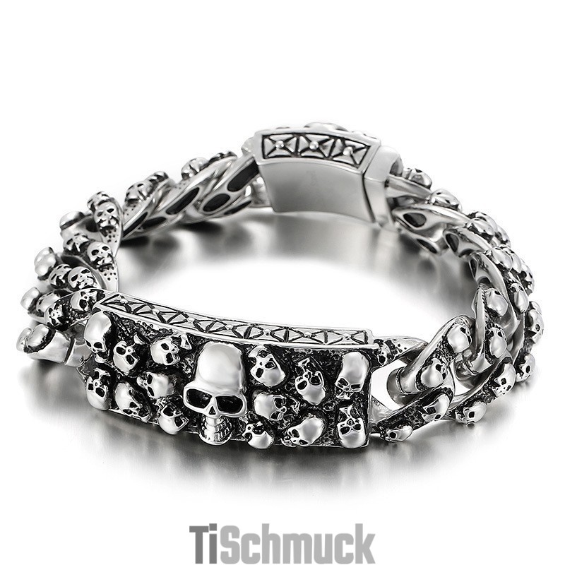 Vintage Cool Rock Skull Titan Armband Für Männer