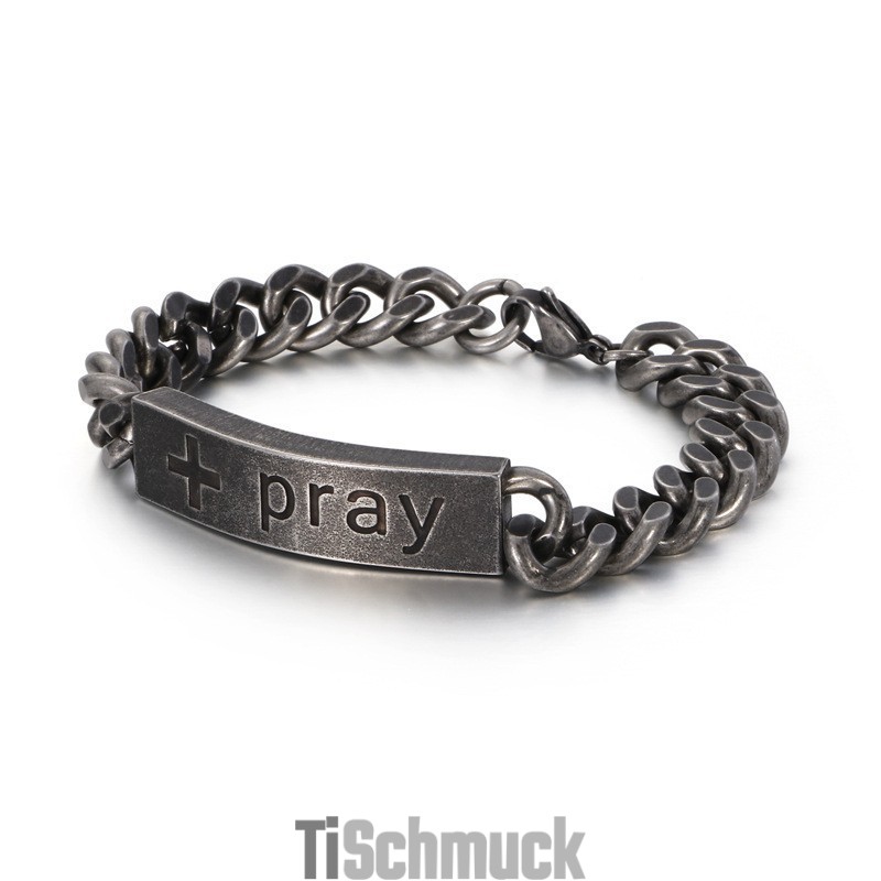 Beliebter Vintage-Schmuck Titan Gebogenes Zeichen Kreuz Gebetsarmband Für Männer Beliebter Vintage-Schmuck Titan Gebogenes Zeichen Kreuz Gebetsarmband Für Männer