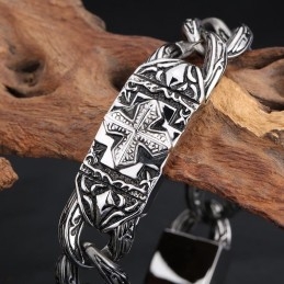 Mode Retro Hand Schmuck Fadenkreuz Muster Titan Armband