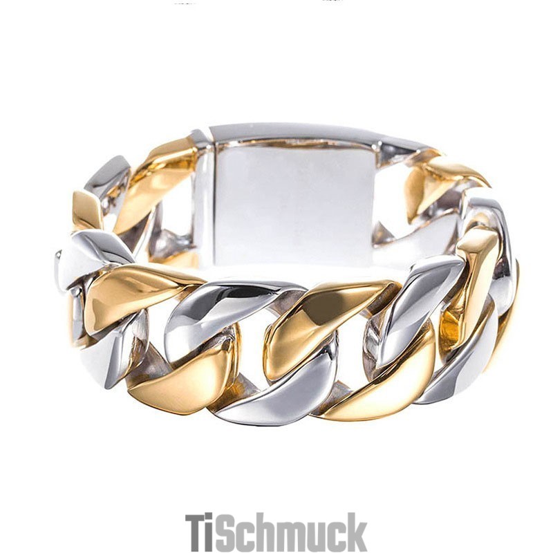 Breites Vergoldetes Titanarmband Für Herren Breites Vergoldetes Titanarmband Für Herren