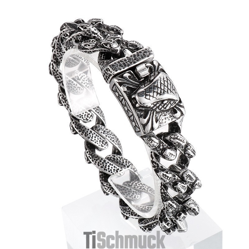 Vintage Schlangenkopf Titan Armband Für Männer