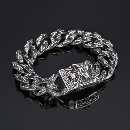 Retro-Mode Schwarz Chic Stil Wolf Kopf Titan Armband Für Männer