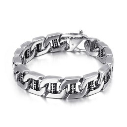 Chic Wind Hohl Würfel Dot Loch Spalte Titan Herren Armband