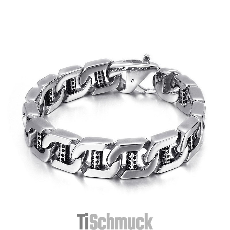 Chic Wind Hohl Würfel Dot Loch Spalte Titan Herren Armband