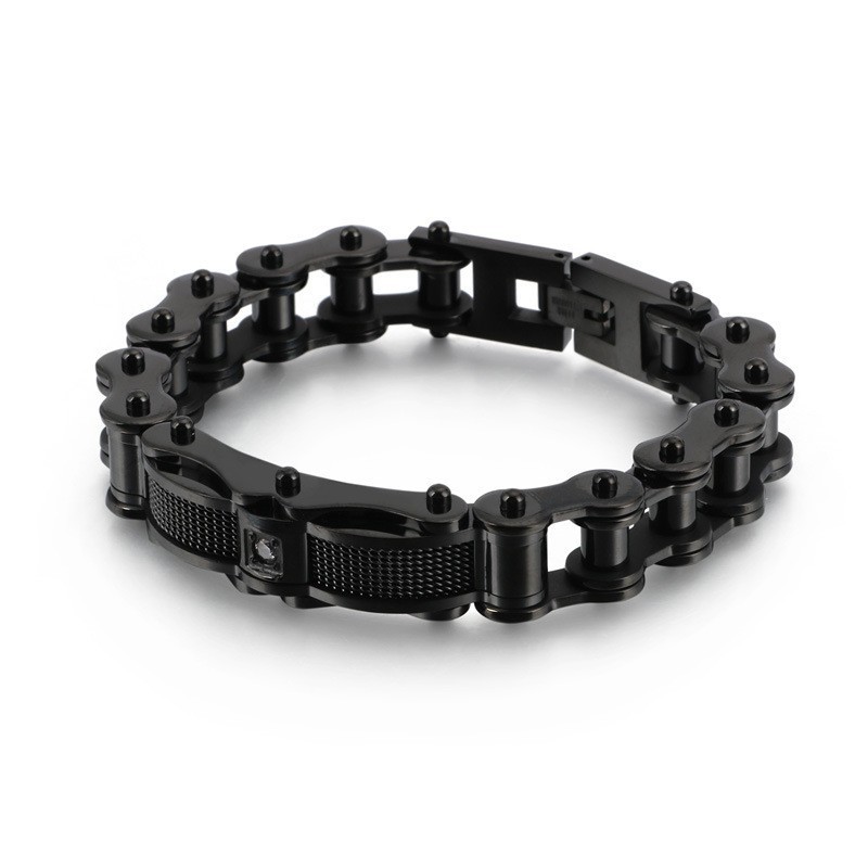Rock Biker Kette Titan Herren Armband Mit Diamant Rock Biker Kette Titan Herren Armband Mit Diamant