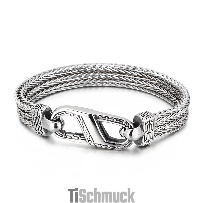 Vintage Drachenknochenmuster Titanarmband Für Männer