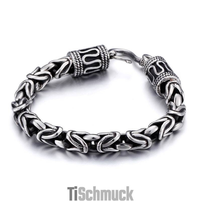 Vintage-Mode Chic Ring Verschluss Kiel Frieden Muster Titan Herren Armband Für Geschenke