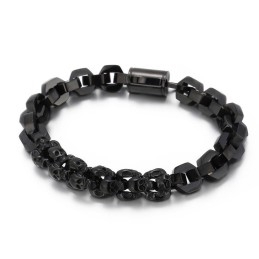 Gespleißtes Totenkopf-Polygon-Armband Aus Plattiertem Titan Für Männer