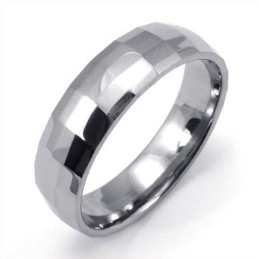 Modischer Facettierter Wolframring
