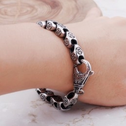 Titan Retro Schmuck Cool Flower Hollow Chic Titan Armband Für Männer