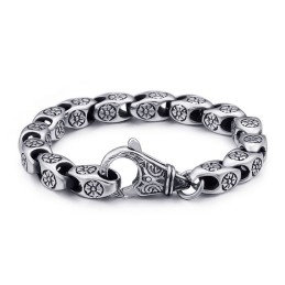 Titan Retro Schmuck Cool Flower Hollow Chic Titan Armband Für Männer