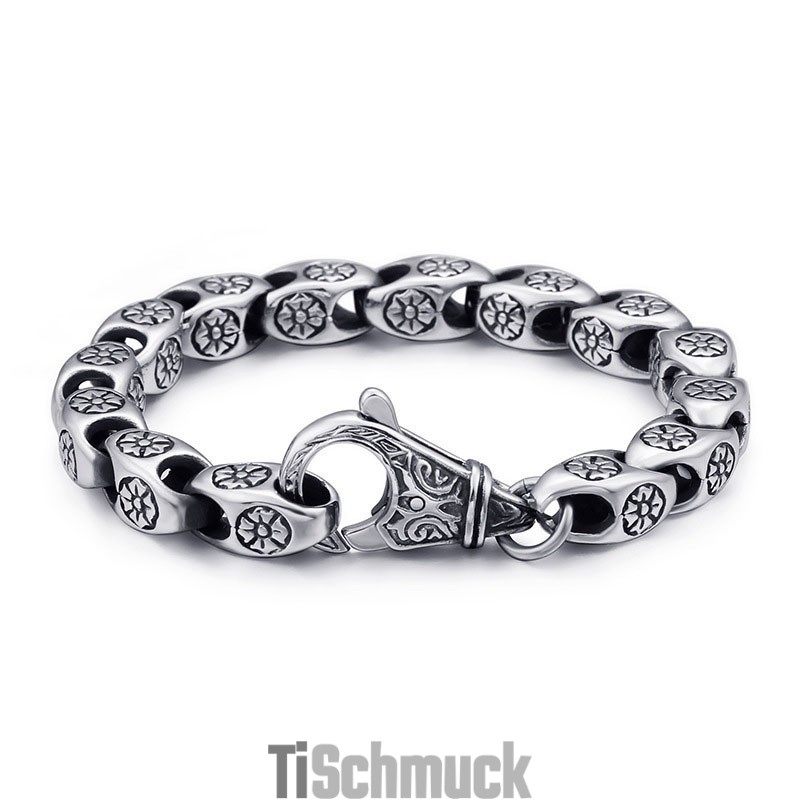 Titan Retro Schmuck Cool Flower Hollow Chic Titan Armband Für Männer Titan Retro Schmuck Cool Flower Hollow Chic Titan Armband Für Männer