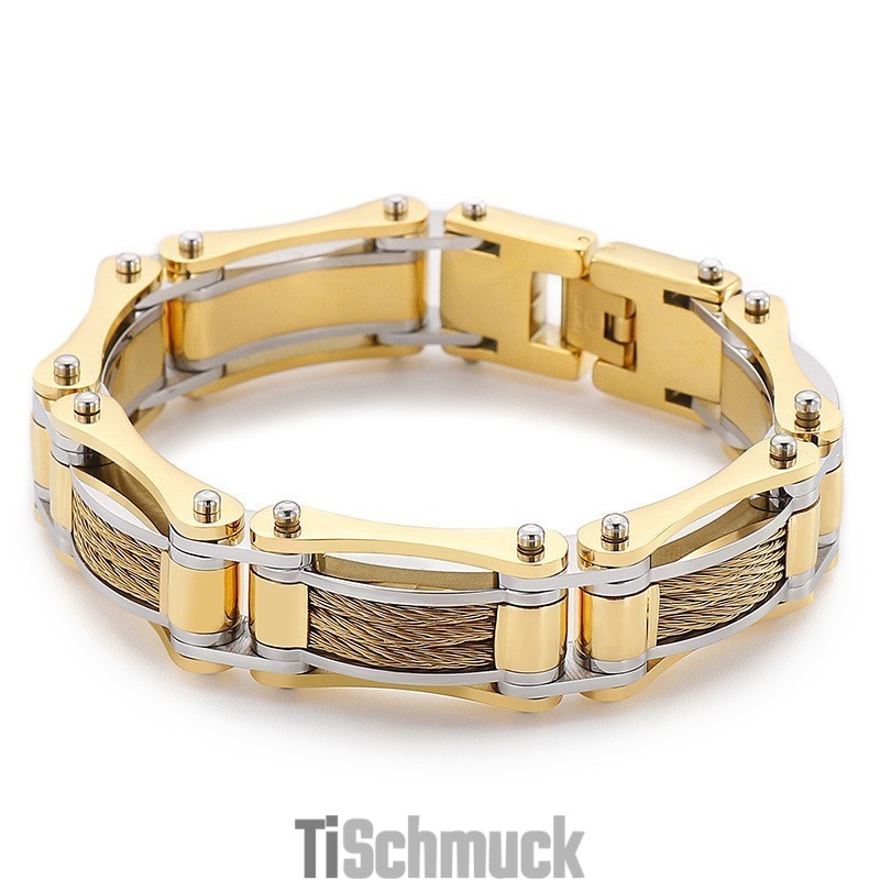 Rock Hip-Hop Twist Chain Herren Titan Biker Armband Rock Hip-Hop Twist Chain Herren Titan Biker Armband